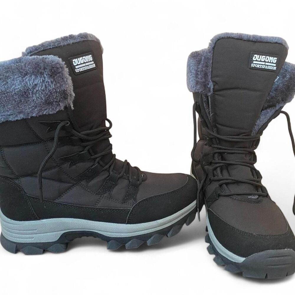 Unbranded Men's Grey and Black Boots